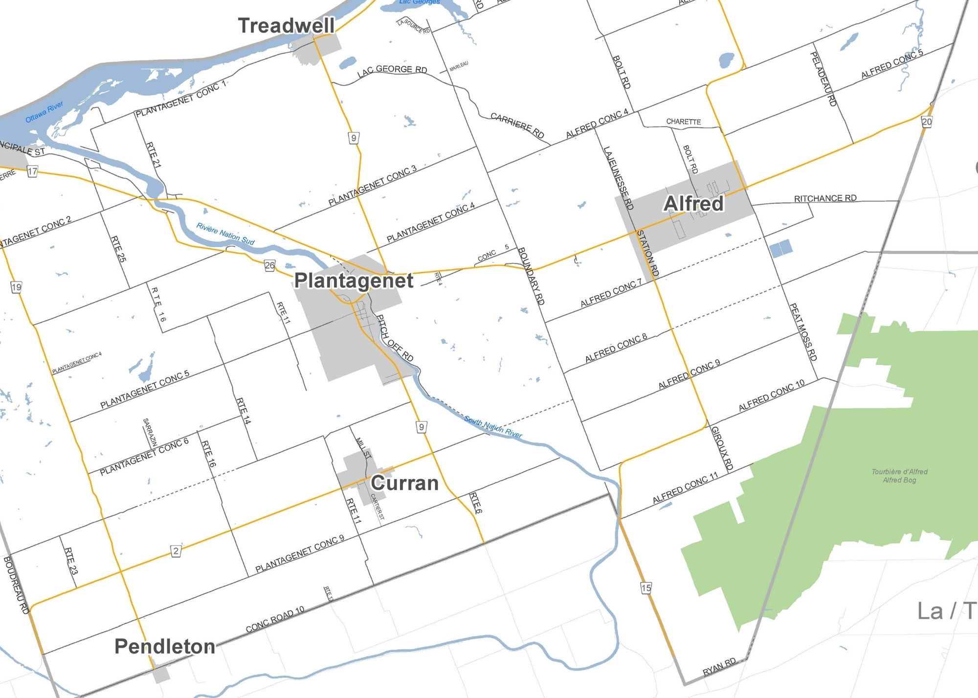 Map of the Township of Alfred and Plantagenet